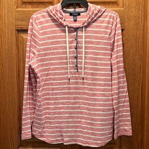 Chaps Denim long sleeve hooded top